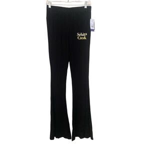 Schitt's Creek Women's Leggings Black Size S Flared Lounge Pants PJ NWT